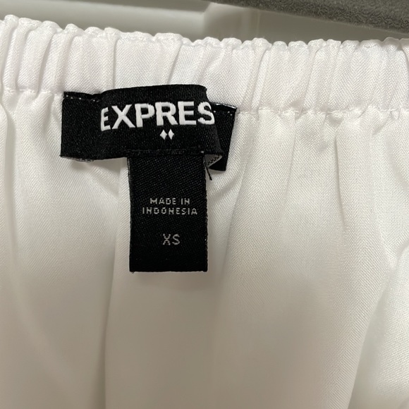 Express White Tiered & Ruffled Mini Dress - Picture 3 of 3